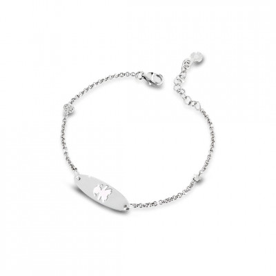 BRACCIALE LE BEBE'  BIMBA ORO BIANCO E SMALTO BIANCO PMG017