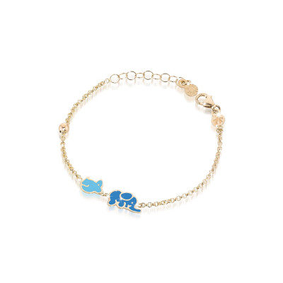 BRACCIALE LE BEBE'  FORTUNA ORO GIALLO TOPOLINO ED ELEFANTE PMG034