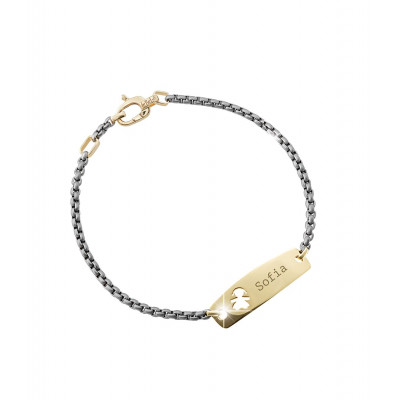BRACCIALE LE BEBE'  UOMO CLASSICO BIMBA ORO GIALLO E TITANIO LBU005