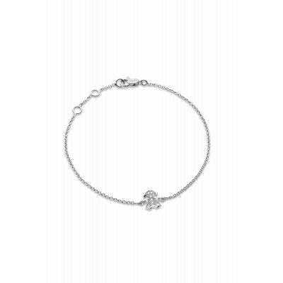 BRACCIALE LE BEBE' BRICIOLE BIMBA ORO BIANCO E PAVE' DI DIAMANTI LBB340
