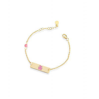 BRACCIALE LE BEBE' CLASSICO RETTANGOLARE BIMBA ORO GIALLO PMG013