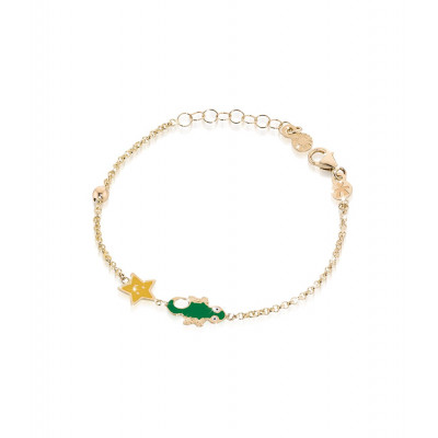 BRACCIALE LE BEBE' FORTUNA ORO GIALLO STELLINA E GECO PMG036