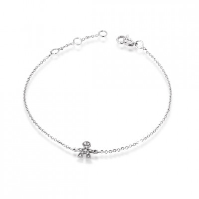 BRACCIALE LE BEBE' LE BRICIOLE BIMBO ORO BIANCO E PAVÉ LBB339