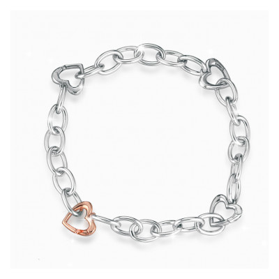 BRACCIALE LE BEBE' LOCK YOUR LOVE ARGENTO E ORO ROSA LBBR161