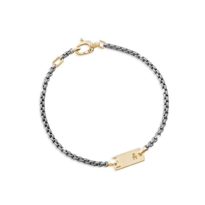 BRACCIALE LE BEBE' UOMO VALORI BIMBO TITANIO E ORO GIALLO LBU014