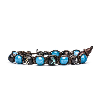 BRACCIALE TAMASHII AGATA AZZURRO CIELO MANTRA BHS200-53