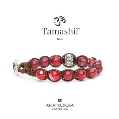 BRACCIALE TAMASHII AGATA ROSSO SCURO RUOTA DELLA PREGHIERA BHS1100-213