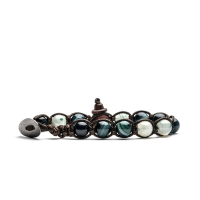 BRACCIALE TAMASHII AGATA VERDE PERSIA STRIATA BHS900-161