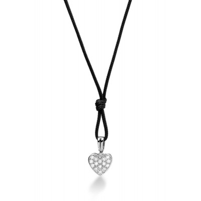 CIONDOLO LE BEBE'  CUORE ORO BIANCO E DIAMANTI I PAVÉ MICRO LBB541/C