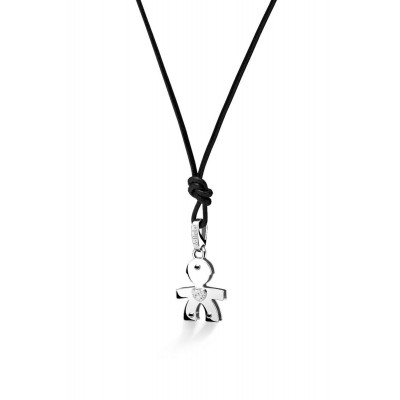 CIONDOLO LE BEBE'  I DIAMANTINI BIMBO IN ORO BIANCO CON CUORE IN PAVÉ DI DIAMANTI LBB061