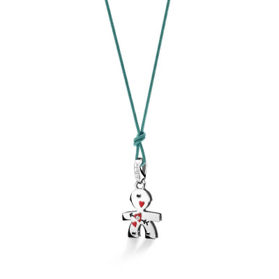 CIONDOLO LE BEBE'  LOVELY BIMBO ORO BIANCO CUORE E DIAMANTINO LBB582
