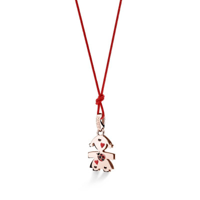 CIONDOLO LE BEBE' BIMBA ORO ROSA COCCINELLA E SPINELLO LBB585
