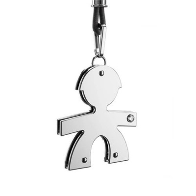 CIONDOLO LE BEBE' DIAMANTINO BIMBO ORO BIANCO LBB009-N