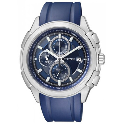 CITIZEN CRONOGRAFO ACCIAIO E GOMMA ECO DRIVE CA0141-01L