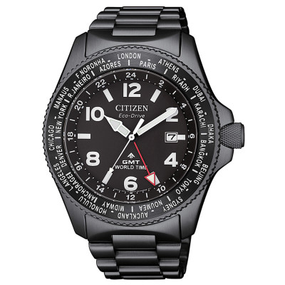 CITIZEN PROMASTER FIELD GMT  ACCIAIO ECO DRIVE BJ7107-83E