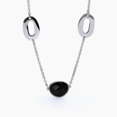 COLLANA 2JEWELS ACCIAIO CRISTALLI NERI CONCHIGLIA 251856