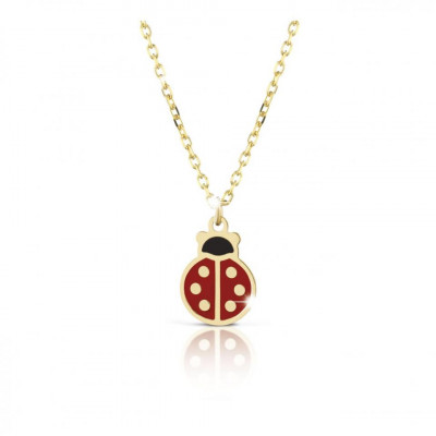 COLLANA LE BEBE' IN ORO GIALLO CON COCCINELLA SMALTATA PMG026