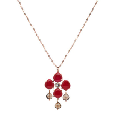 COLLANA ROSSO PREZIOSO ARGENTO 925 LADY LIKE CROSS 23060LK RED INSTINCT 
