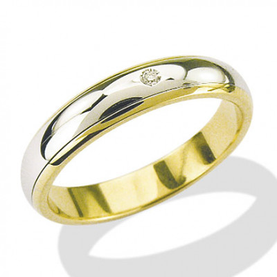 FEDE GEMORO ORO GIALLO E BIANCO 18KT E DIAMANTE CT. 0,01 FD176