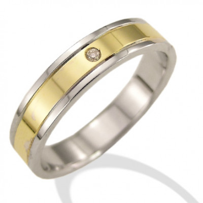 FEDE GEMORO ORO GIALLO E BIANCO 18KT E DIAMANTE CT. 0,01 FD180