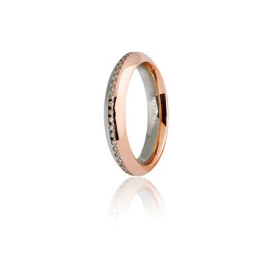 FEDE UNOAERRE ETERNA IN ORO BIANCO E ROSA 18CT. E DIAMANTI