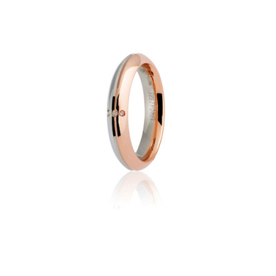 FEDE UNOAERRE ETERNA IN ORO BIANCO E ROSA 18CT. E DIAMANTINI