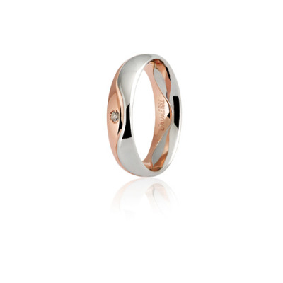 FEDE UNOAERRE GALASSIA IN ORO BIANCO E ROSA 18CT. E DIAMANTINO