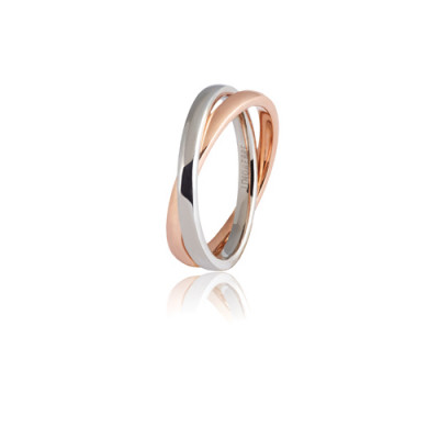 FEDE UNOAERRE INSIEME IN ORO BIANCO E ROSA 18CT.