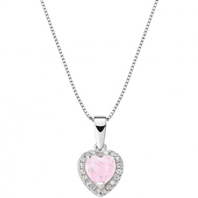 GIROCOLLO ARGENTO CUORE DELL'OCEANO ROSA AMEN CLTCBRO