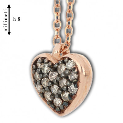 GIROCOLLO GEMORO IN ORO ROSA 18kt gr. 1,95 DIAMANTI NATURALI DI COLORE FRANCY BROWNE ct. 0,10  PB1705ROS