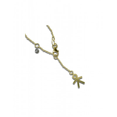 GIROCOLLO GEMORO ORO 18kt gr. 2,10 DIAMANTE ct. 0,02  PB1491GIA