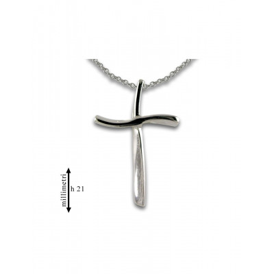 GIROCOLLO GEMORO ORO 18kt gr. 2,60 CROCE PB1488BIA