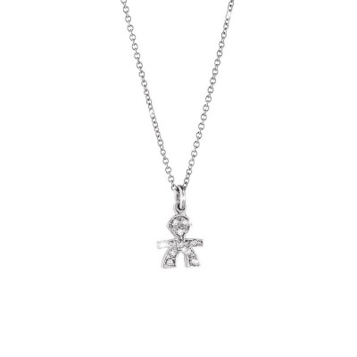 GIROCOLLO LE BEBE'  BRICIOLE BIMBO ORO BIANCO E PAVÉ LBB335