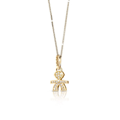 GIROCOLLO LE BEBE' PAVÉ MICRO-SETTING BIMBO MINI ORO GIALLO LBB253