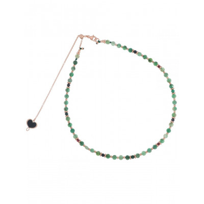 GIROCOLLO MAMAN ET SOPHIE ARGENTO 925 SMERALDO E SPINELLI GHISF2SM