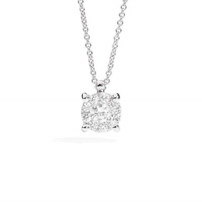 GIROCOLLO PUNTO LUCE RECARLO IN ORO BIANCO NODO D'AMORE P04PX988/020-45