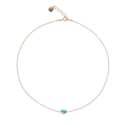 GIROCOLLO ROSSO PREZIOSO ARGENTO 925 SEMINO D'AMORE ACQUAMARINA GC00405SE-A