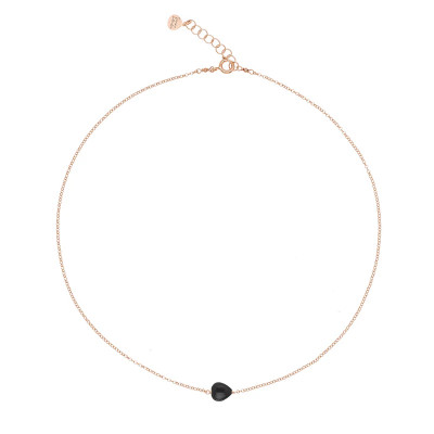 GIROCOLLO ROSSO PREZIOSO ARGENTO 925 SEMINO D'AMORE NERO GC00405SE-BK