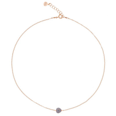 GIROCOLLO ROSSO PREZIOSO ARGENTO 925 SEMINO D'AMORE SPARKLING OCEAN BLU  GC00470SE-OB