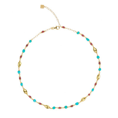 GIROCOLLO ROSSO PREZIOSO ARGENTO TURQUOISE & GARNET GC26073EU/SS-TQ