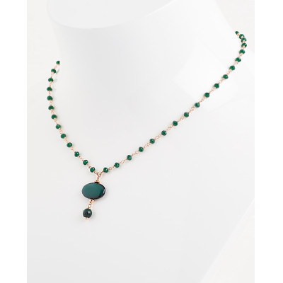 GIROCOLLO ROSSO PREZIOSO CRISTALLI VERDI 18409