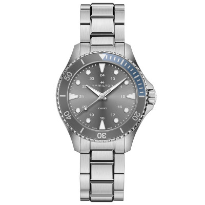 HAMILTON KHAKI NAVY SCUBA QUARZO QUADRANTE GRIGIO H82211181	