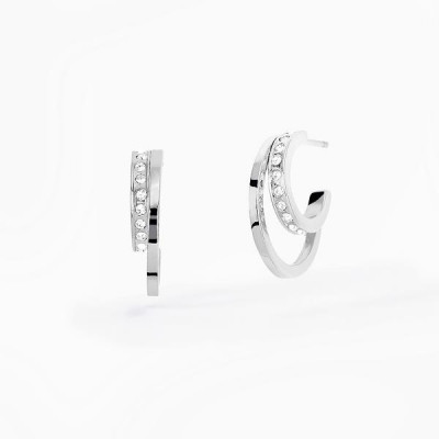 ORECCHINI 2JEWELS ACCIAIO CERCHI CRISTALLI 261283