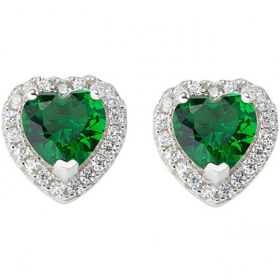 ORECCHINI ARGENTO CUORE DELL'OCEANO VERDE  AMEN ORTICBVE