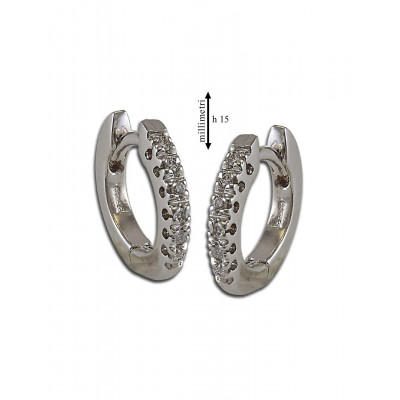 ORECCHINI GEMORO ORO 18kt gr. 2,80  DIAMANTI ct. 0,06  OB178BIA