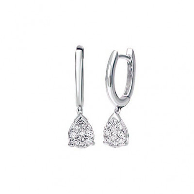 ORECCHINI RECARLO IN ORO BIANCO BISANZIO A GOCCIA E08GO178/030