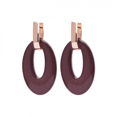 ORECCHINI ROSSO PREZIOSO OVAL CHAIN 21098-BROWN-MOKA