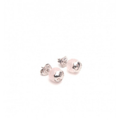 ORECCHINI TAMASHII SPHERE QUARZO ROSA EHST8-33
