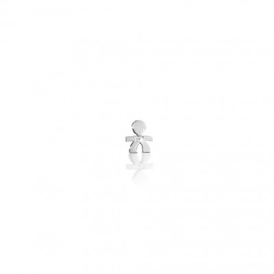 ORECCHINO LE BEBE'   SINGOLO BRICIOLE BIMBO ORO BIANCO LBB309
