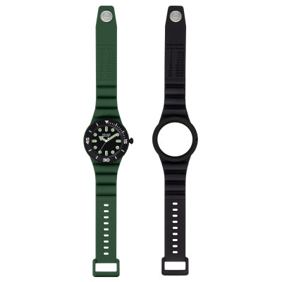 OROLOGIO  HIP HOP MASTER GREEN/BLACK HWU1236